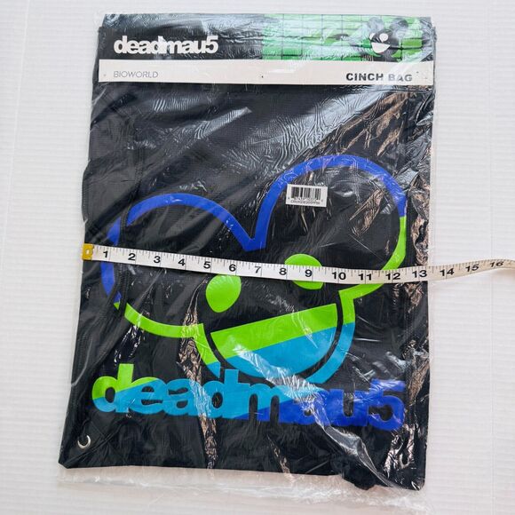 Deadmau5 Bag Cinch Backpack Tote Merch Electronic Music Logo Bioworld Y2K NEW - Picture 8 of 8